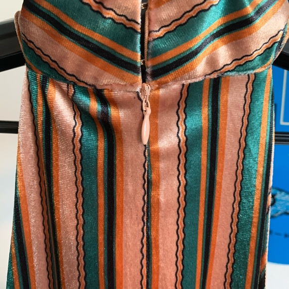 Endless Rose Multi colored striped High-neck dress.Velvet. Size: Small. Adorable - Picture 8 of 8
